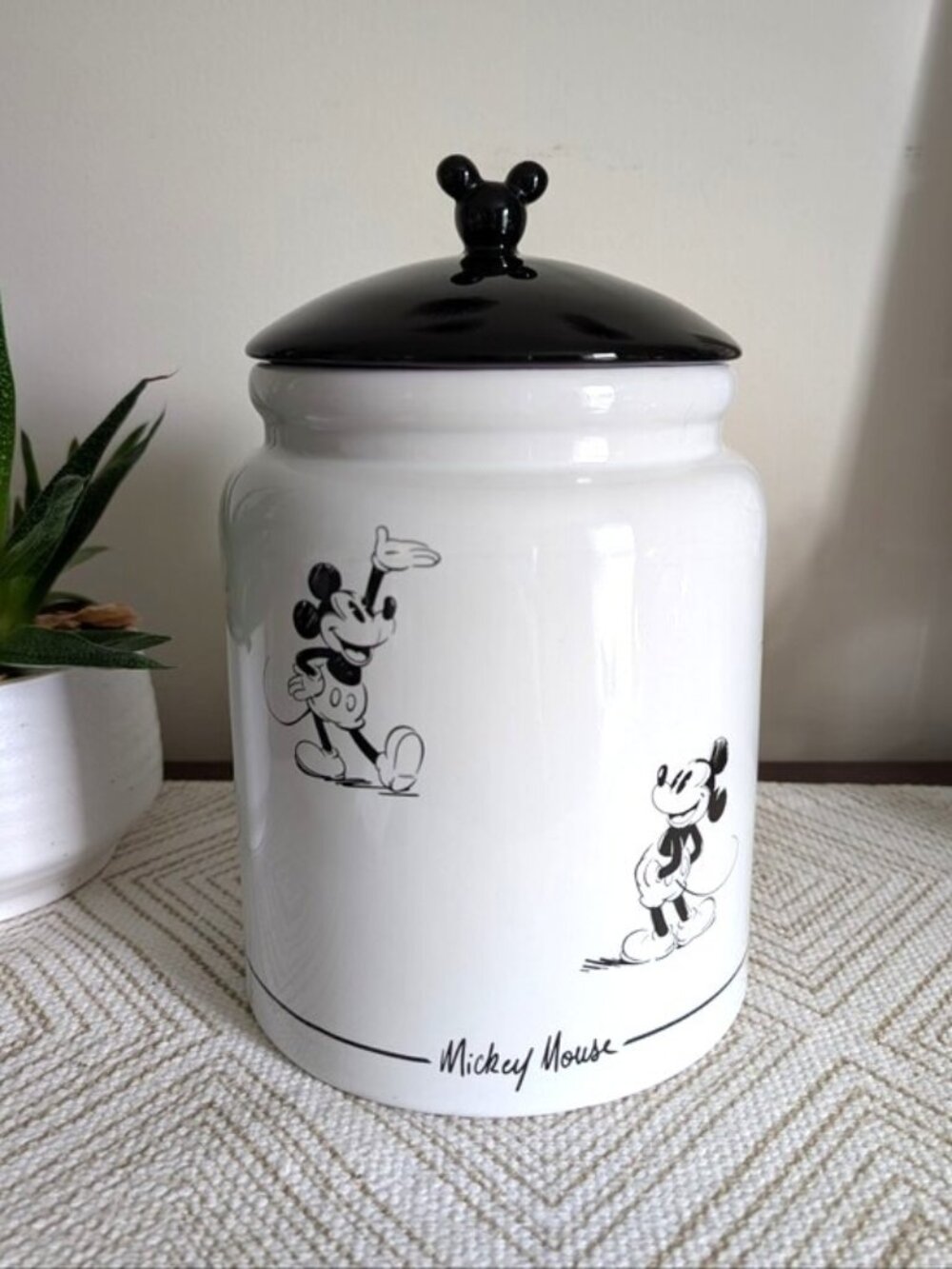 Disney Black & White Sketch Cookie Jar | Disney Mickey Mouse 6.5" Dia. 10"H